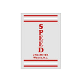Thruster - Speed unlimited Head Tube - RED on CLEAR decal - old school bmx - Bmx Products AU