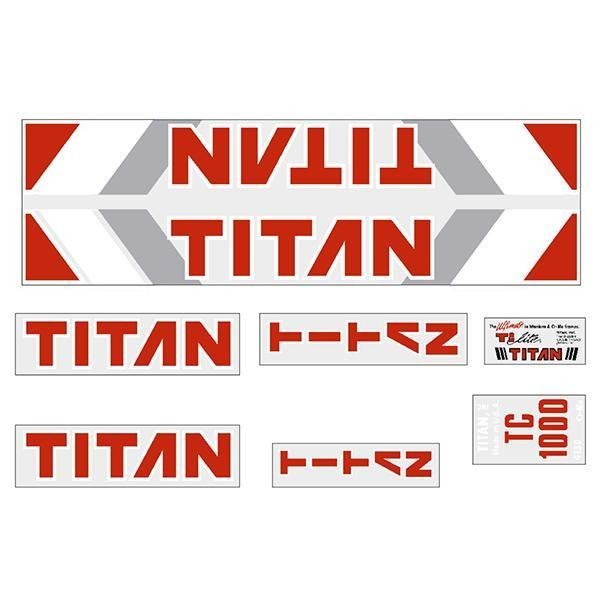 Titan - TC1000 - White decal set - Old school bmx - Bmx Products AU