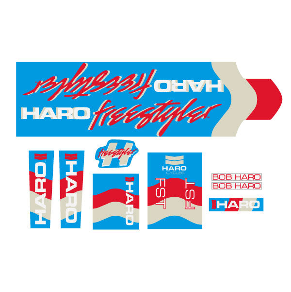 Haro - 1986 Freestyler FST decal set for Blue frame