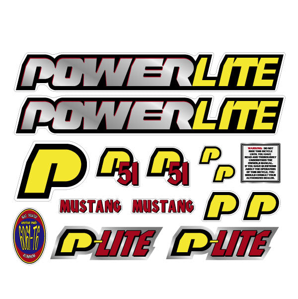 Powerlite - 1998 P51 Mustang Chrome decal set