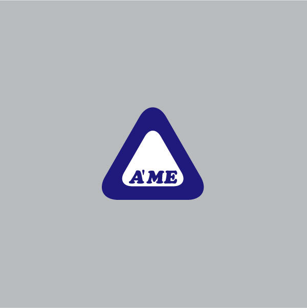 AME - Bubble font triangle decal in blue