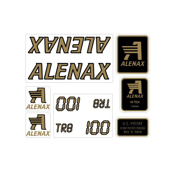 Alenax - TRB - 100 decal set in Black gold - old school bmx - Bmx Products AU