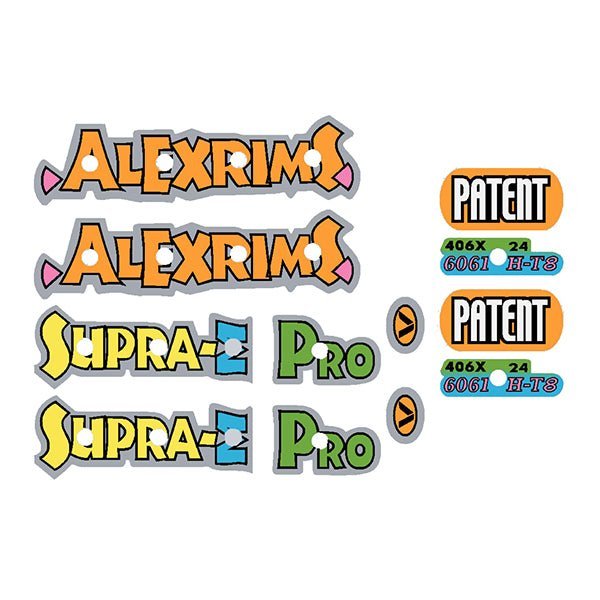 Alex Rims - Supra E PRO 406X 24 Rainbow rim decals - Old school bmx - Bmx Products AU