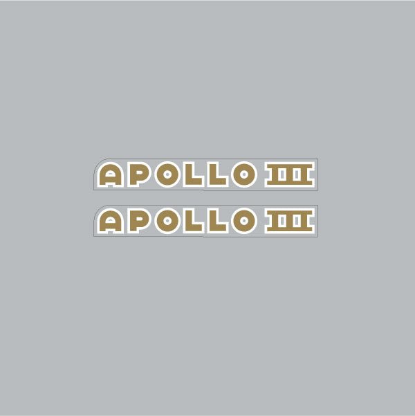 Apollo - III Top tube decals - White with gold outline - Bmx Products AU