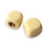 Blank - Custom Printed Dice Tire Valve Caps (Pair) - Bone White - old school bmx - Bmx Products AU