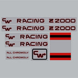 CW - Z2000 Black and Red Decal set - old school bmx - Bmx Products AU
