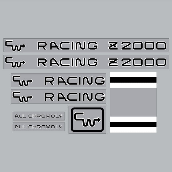 CW - Z2000 Black and White Decal set - old school bmx - Bmx Products AU