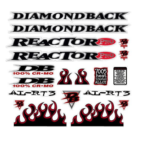 Diamond Back - 1997 Reactor PRO decal set - Old school bmx - Bmx Products AU