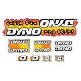 DYNO - 1988 PRO COMPE - Orange yellow on chrome decal set - old school bmx - Bmx Products AU