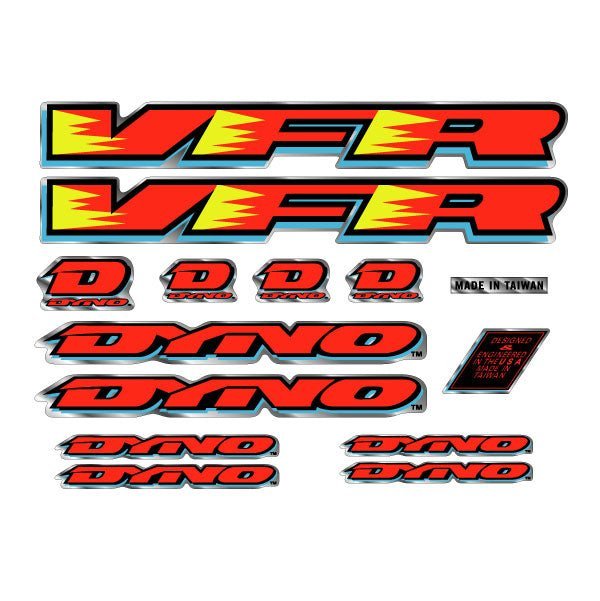 DYNO - 1993 VFR decal set for chrome frame - old school bmx - Bmx Products AU