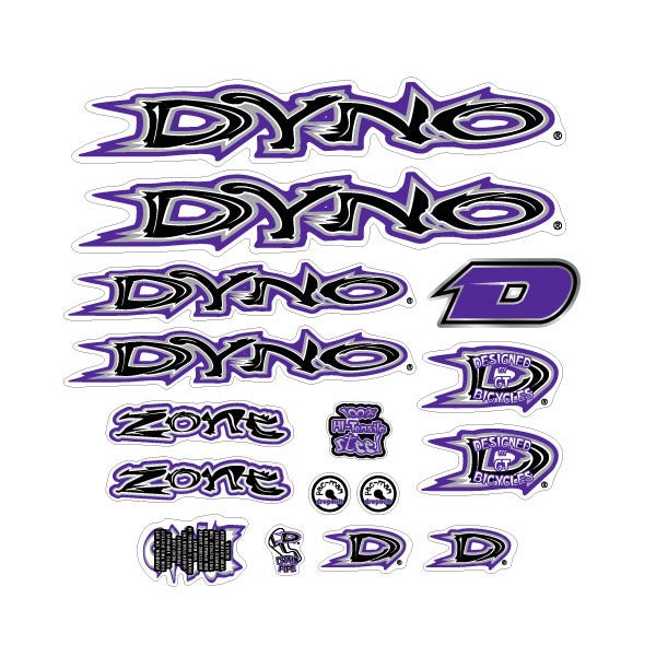 DYNO - 1999 ZONE decal set for orange frame - old school bmx - Bmx Products AU