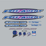 Free Agent - 95 Cruiser Pro 24 - clear decal set - Bmx Products AU