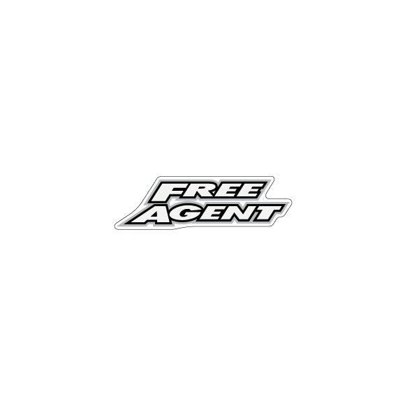 Free Agent - Stem cap decal - black silver on clear - old school bmx - Bmx Products AU