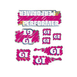 GT - 1988 JR Performer decal set for Black or Blue frame - on Chrome - Old school bmx - Bmx Products AU