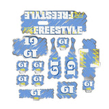 GT - 1988 PRO Freestyle Tour TEAM decal set for Pink frame - on Chrome - Old school bmx - Bmx Products AU