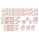 GT - 1992 Interceptor - for Blue frame - decal set - Old school bmx - Bmx Products AU