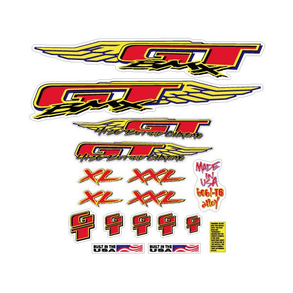 GT - 1994 PRE Series XL & XXL - with Red on Clear decal set - Old school bmx - Bmx Products AU