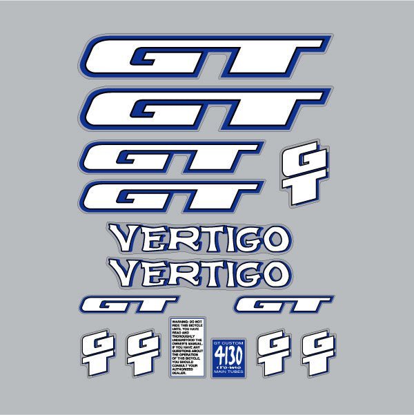 GT - 1996 Vertigo - for RED SPLATTER frame decal set - Old school bmx - Bmx Products AU