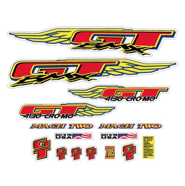 GT - 1997 Mach Two - for chrome frame decal set - Old school bmx - Bmx Products AU