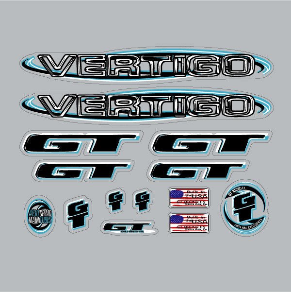 GT - 1999 Vertigo decal set - for chrome frame - Old school bmx - Bmx Products AU