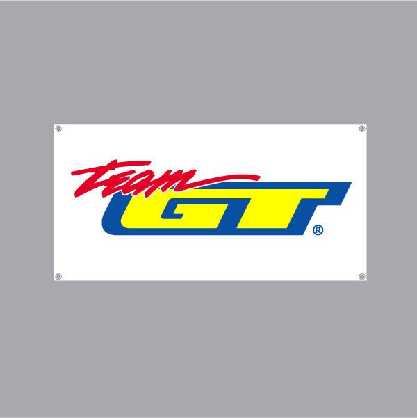 GT - 90's "TEAM GT" White Banner - old school bmx - Bmx Products AU