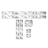 GT - Gary Turner - Gen 1 - White on Chrome - decal set - Old school bmx - Bmx Products AU