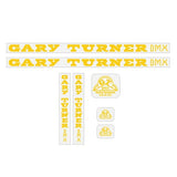 GT - Gary Turner - Gen 1 - Yellow on Clear - decal set - Old school bmx - Bmx Products AU