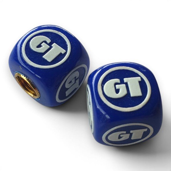 GT - One color Dice Tire Valve Caps (Pair) - Dark Blue - Bmx Products AU
