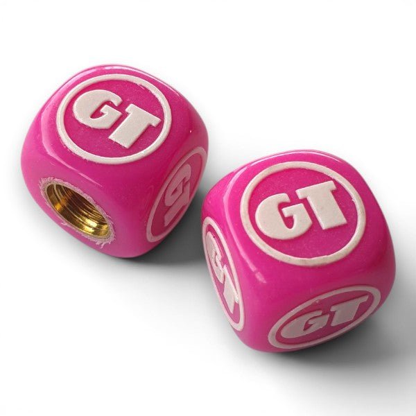 GT - One color Dice Tire Valve Caps (Pair) - Magenta - Bmx Products AU