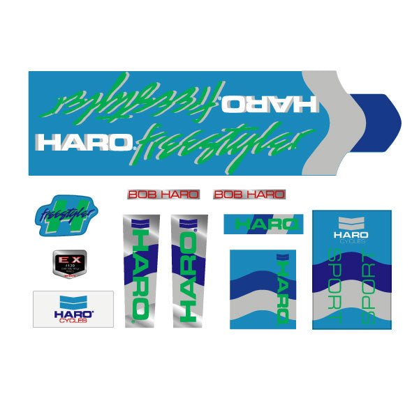 Haro - 1986 Freestyler SPORT decal set for Blue frame - Bmx Products AU