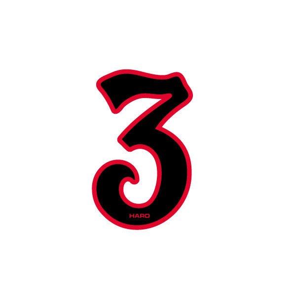Haro - Early plate number 3 decal - Black Red - Old school bmx - Bmx Products AU
