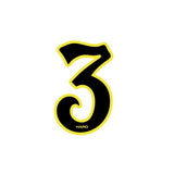 Haro - Early plate number 3 decal - Black Yellow - Old school bmx - Bmx Products AU
