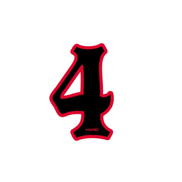 Haro - Early plate number 4 decal - Black Red - Old school bmx - Bmx Products AU