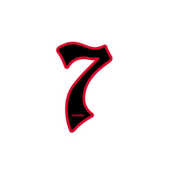 Haro - Early plate number 7 decal - Black Red - Old school bmx - Bmx Products AU