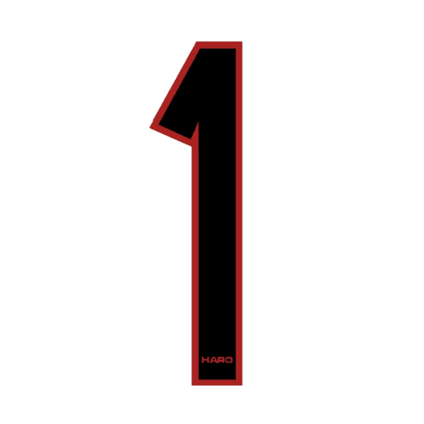 Haro - Stadium plate number 1 decal - Black Red - Old school bmx - Bmx Products AU