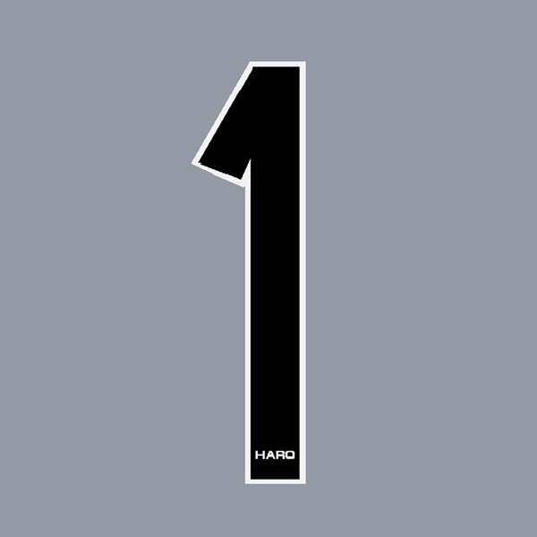 Haro - Stadium plate number 1 decal - Black White - Old school bmx - Bmx Products AU