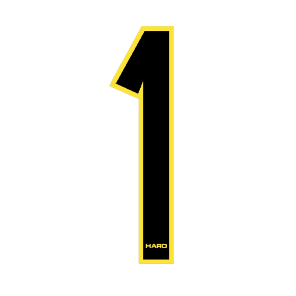 Haro - Stadium plate number 1 decal - Black Yellow - Old school bmx - Bmx Products AU