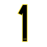 Haro - Stadium plate number 1 decal - Black Yellow - Old school bmx - Bmx Products AU