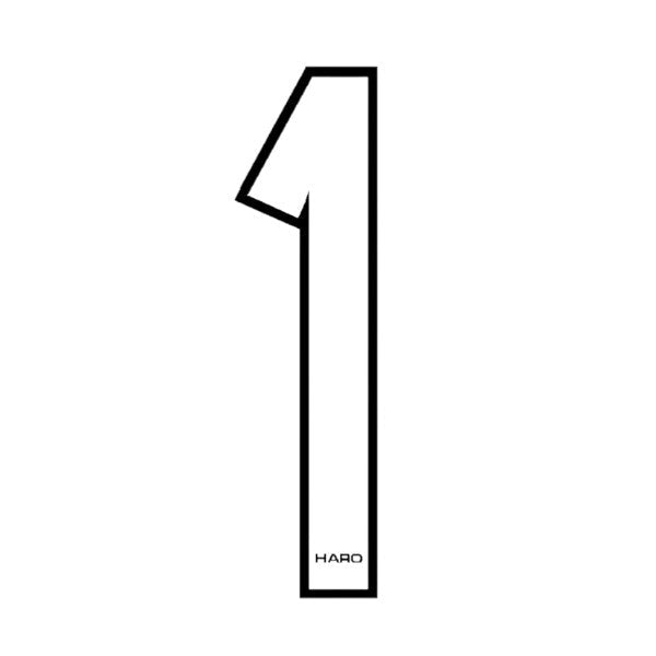 Haro - Stadium plate number 1 decal - White - Black - Old school bmx - Bmx Products AU
