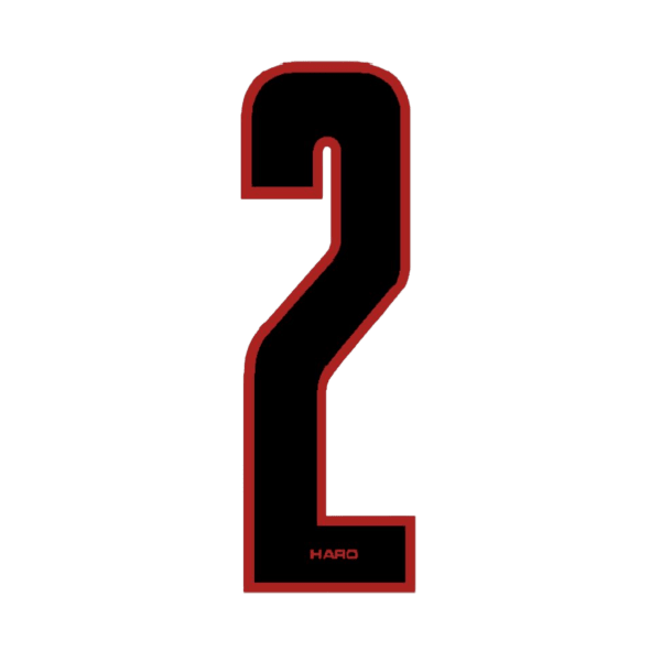 Haro - Stadium plate number 2 decal - Black Red - Old school bmx - Bmx Products AU