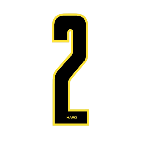 Haro - Stadium plate number 2 decal - Black Yellow - Old school bmx - Bmx Products AU