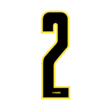Haro - Stadium plate number 2 decal - Black Yellow - Old school bmx - Bmx Products AU