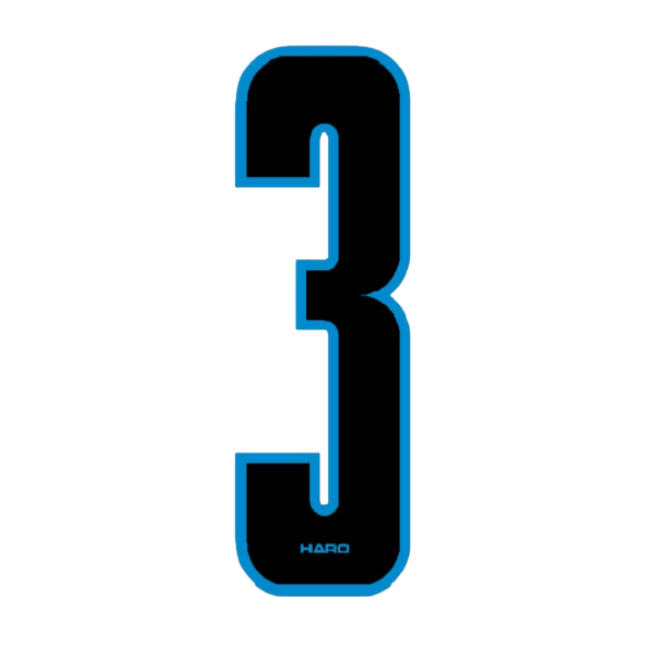 Haro - Stadium plate number 3 decal - Black Blue - Old school bmx - Bmx Products AU