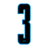 Haro - Stadium plate number 3 decal - Black Blue - Old school bmx - Bmx Products AU