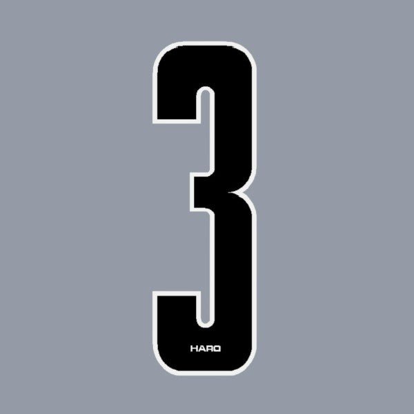Haro - Stadium plate number 3 decal - Black White - Old school bmx - Bmx Products AU