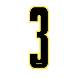 Haro - Stadium plate number 3 decal - Black Yellow - Old school bmx - Bmx Products AU