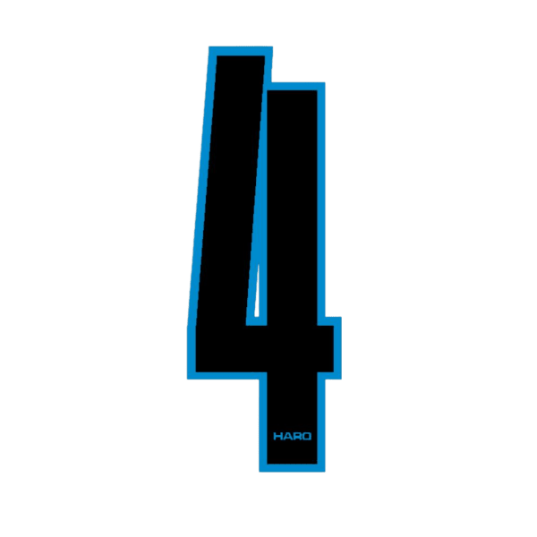 Haro - Stadium plate number 4 decal - Black Blue - Old school bmx - Bmx Products AU