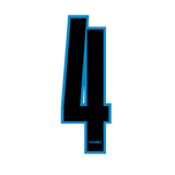 Haro - Stadium plate number 4 decal - Black Blue - Old school bmx - Bmx Products AU