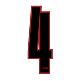 Haro - Stadium plate number 4 decal - Black Red - Old school bmx - Bmx Products AU