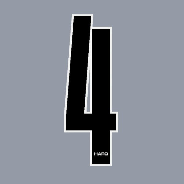 Haro - Stadium plate number 4 decal - Black White - Old school bmx - Bmx Products AU